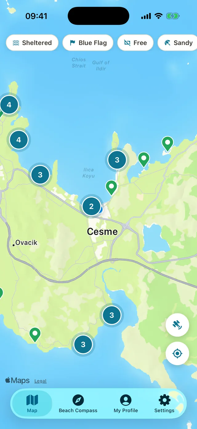 Cala map screen
