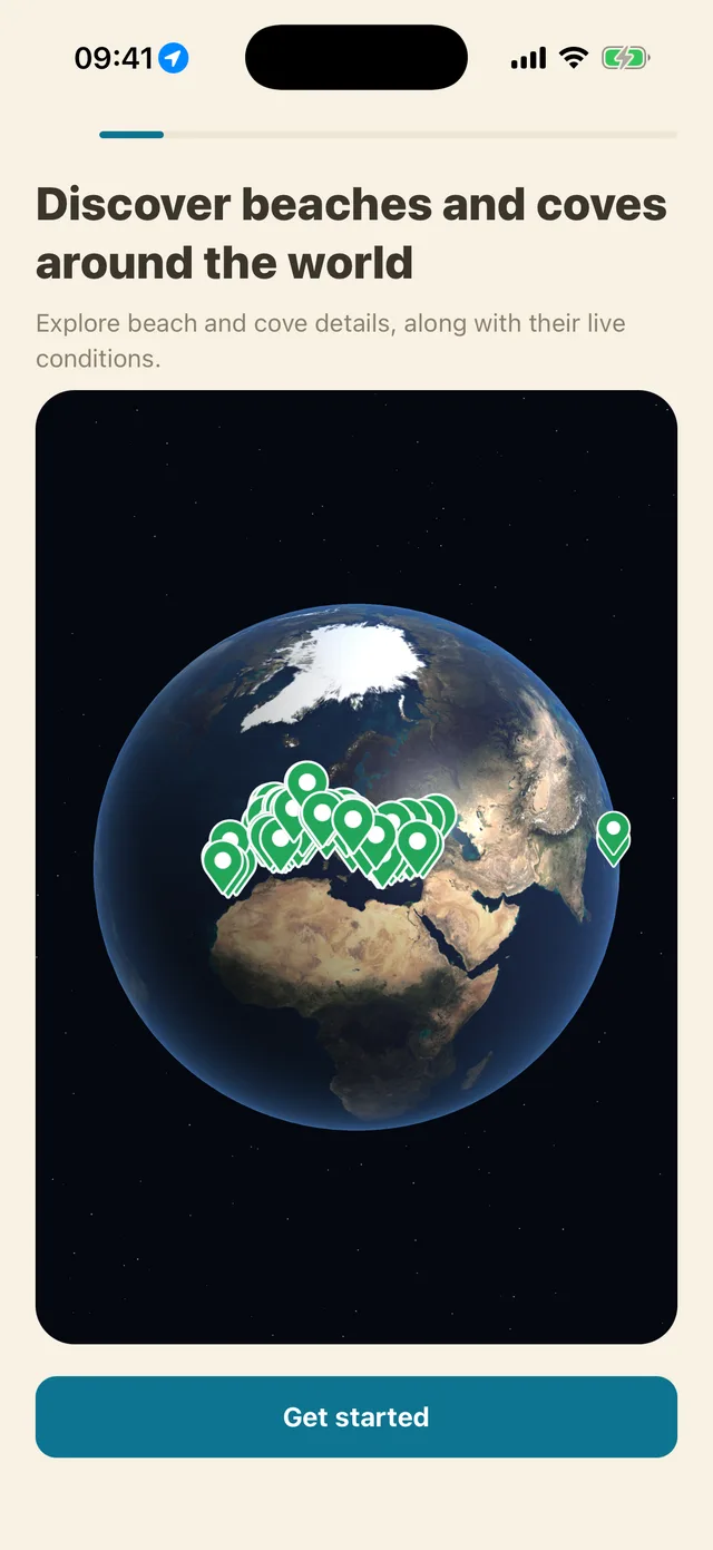 Cala discovery globe screen
