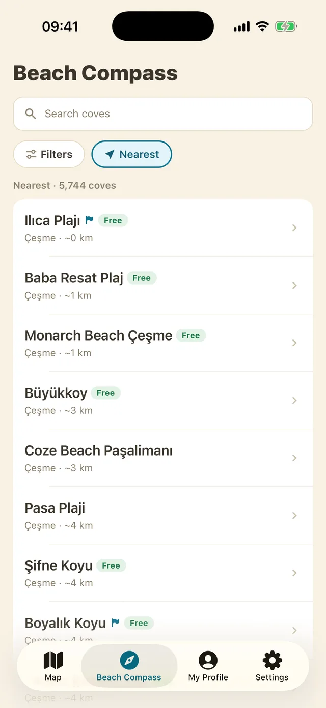 Beach Compass screen